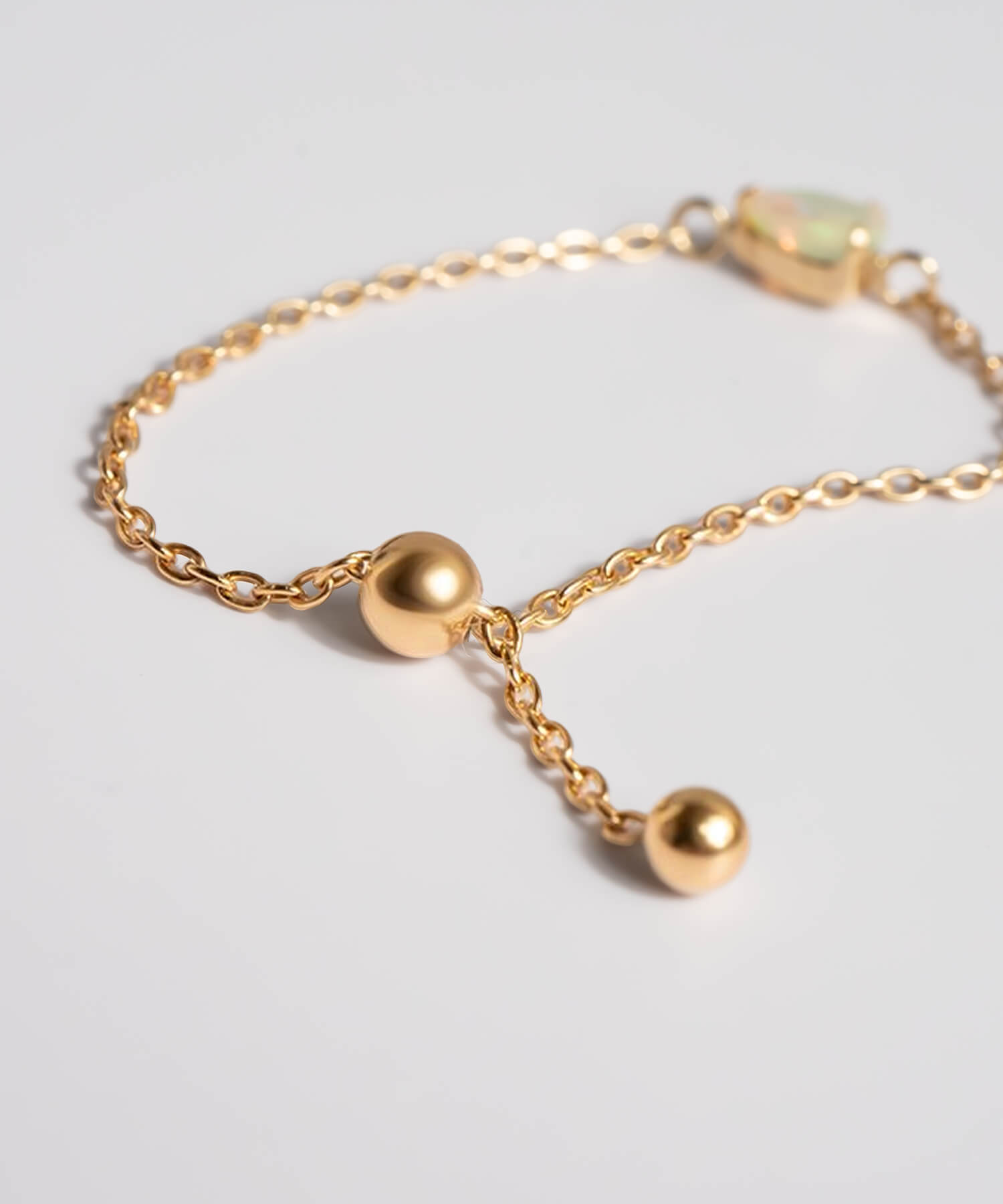 爆買 リング レディース 指輪 18k ゴールド レディース 【megrez-gems メグレズ】 天然石 18金 k18 チェーンリング フリーサイズ  調整可 金属アレルギーの画像