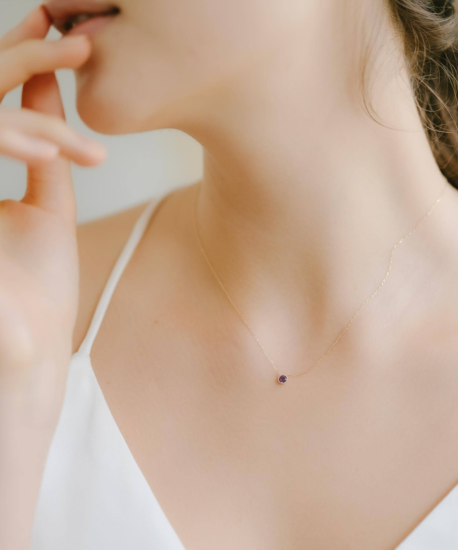 母の日 アメジスト ネックレス 天然石 イエローゴールド 【gloa-fem-nk グロア・フェム】 アメシスト ネックレス ペンダント ネックレス_8
