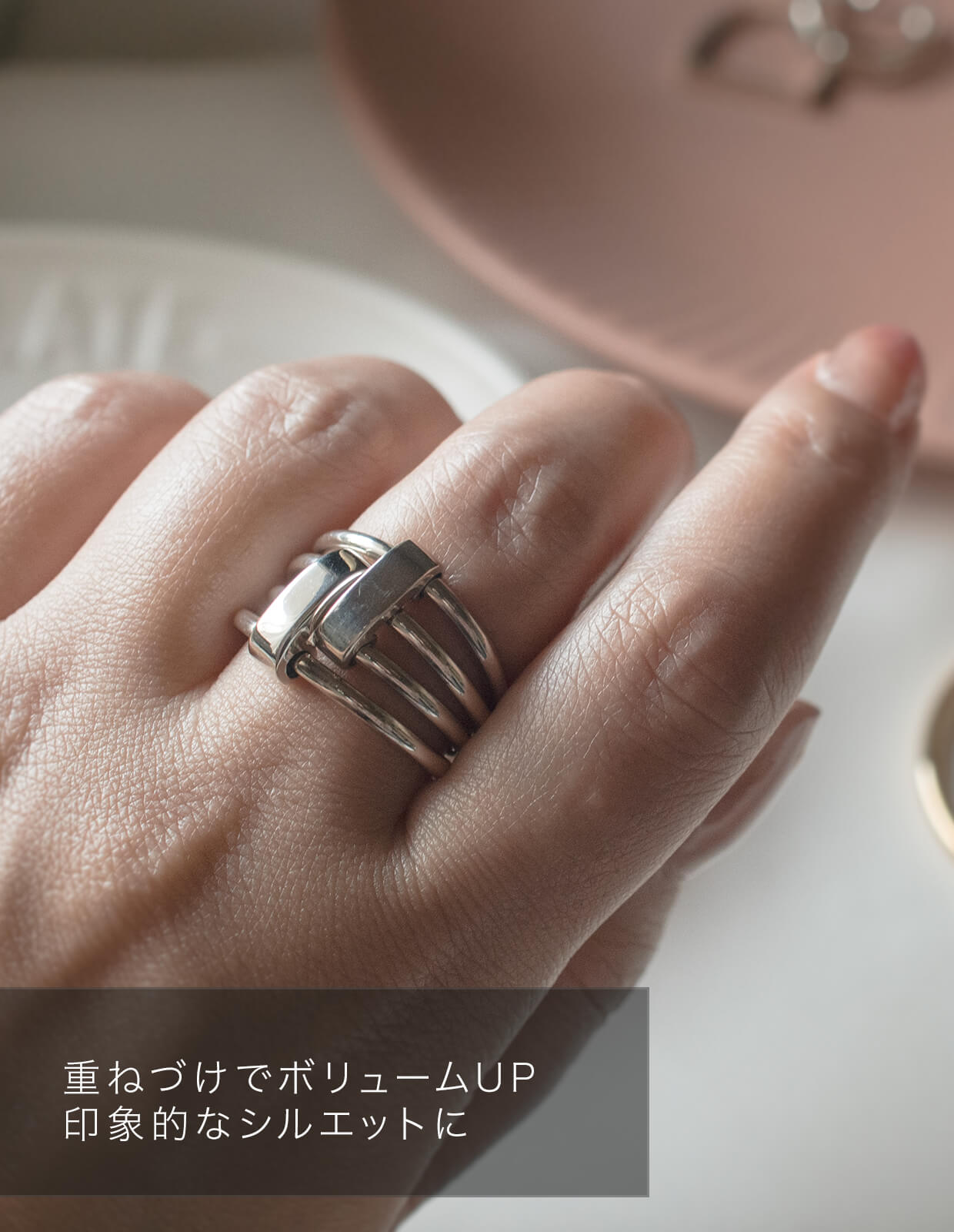 シルバーリング★レディース 約14号 アシンメトリー シルバー]アシンメトリーリング – CENE