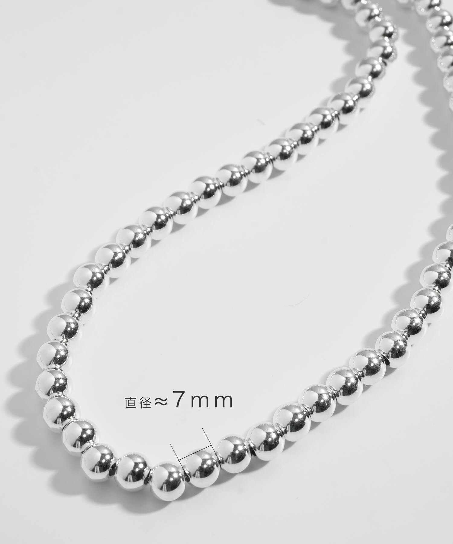 【美品】Ops.ナバホパール メタルボールネックレス　7mm シルバー925 Ops.（オプス） 爆買 ネックレス レディース ボールチェーン