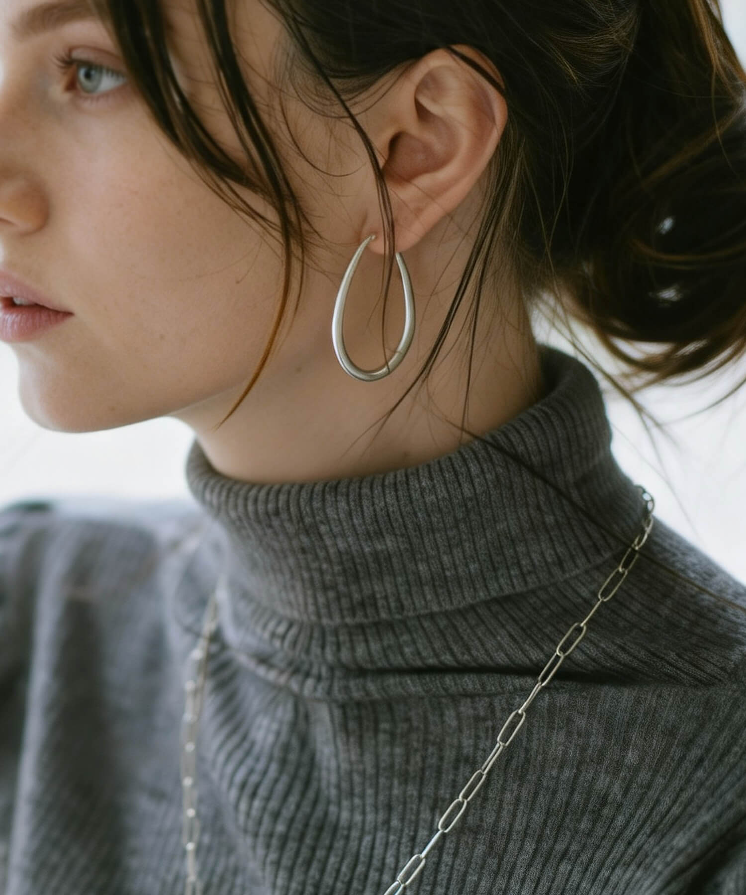 Ops.（オプス） ピアス レディース ドロップピアス オーバル フープ