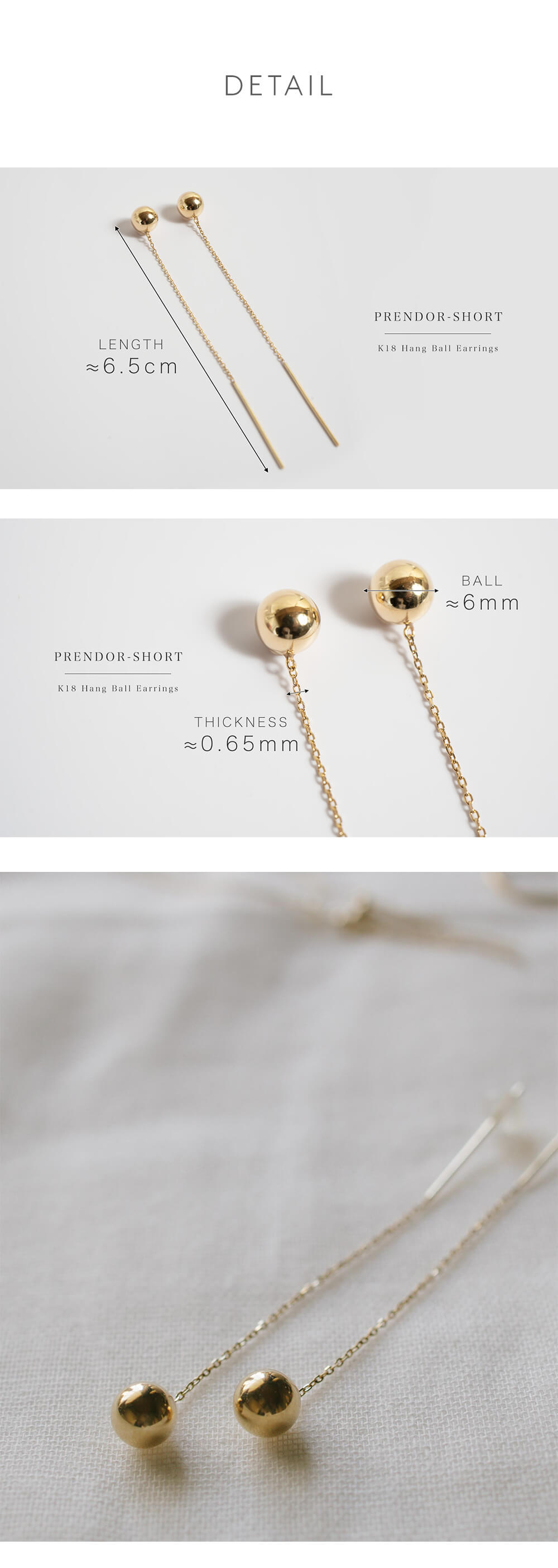 Ops. ピアス レディース 18k 揺れる ミラーボール チェーン