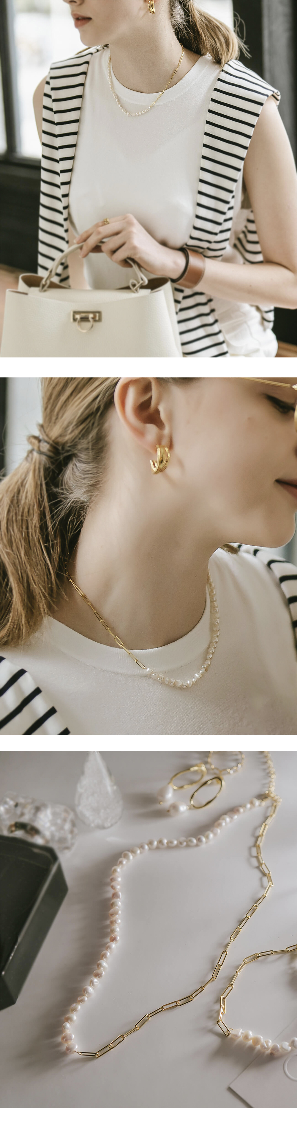 シルバー925 バロックパール ネックレス 小ぶり