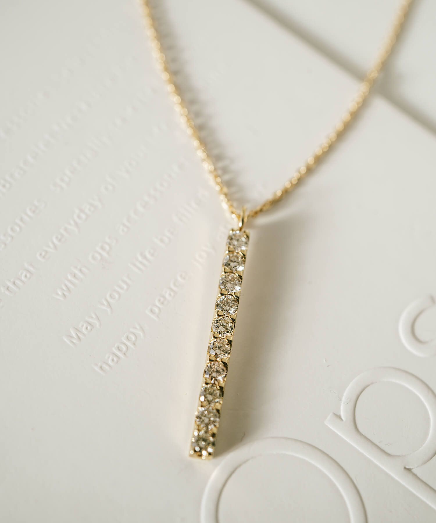 爆買 ダイヤモンド ネックレス 0.3ct 18k レディース 【tuplet-lucere トゥプレ・ルチェレ】 10粒 k18 ネックレス バータイプ 縦ライン 18金 ギフト 女性の画像
