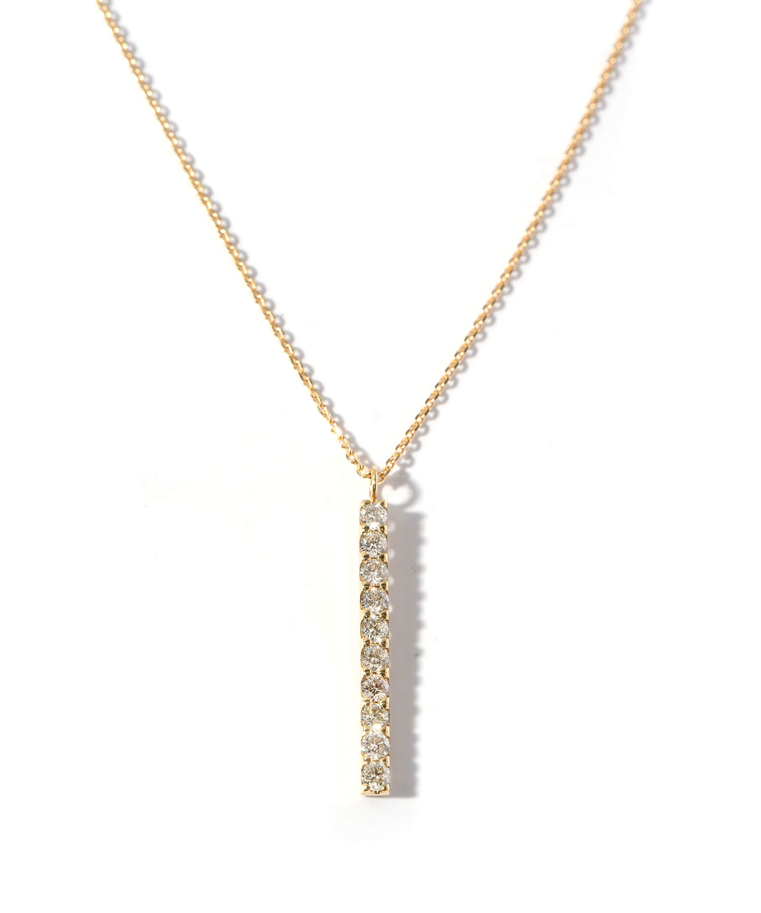 爆買 ダイヤモンド ネックレス 0.3ct 18k レディース 【tuplet-lucere トゥプレ・ルチェレ】 10粒 k18 ネックレス バータイプ 縦ライン 18金 ギフト 女性の画像