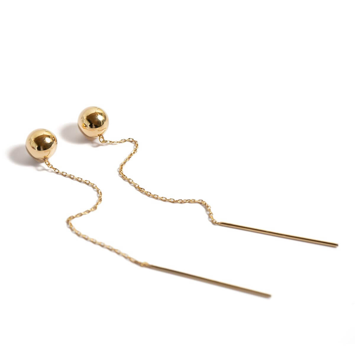新品　Ops.【国内甲府ブランド】 ミラーボールチェーンピアス 18k　PG Ops. ピアス レディース 18k 揺れる ミラーボール チェーン