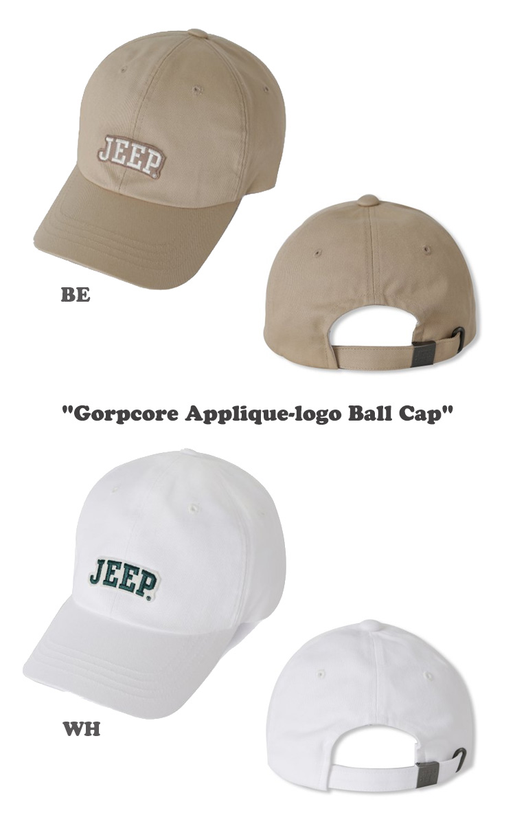 ジープ キャップ JEEP Gorpcore Applique-logo Ball Cap ゴープコア アップリケ ロゴ ボール キャップ 全4色 JO5GCU194WH/KH/BK/BE ACC｜option｜02