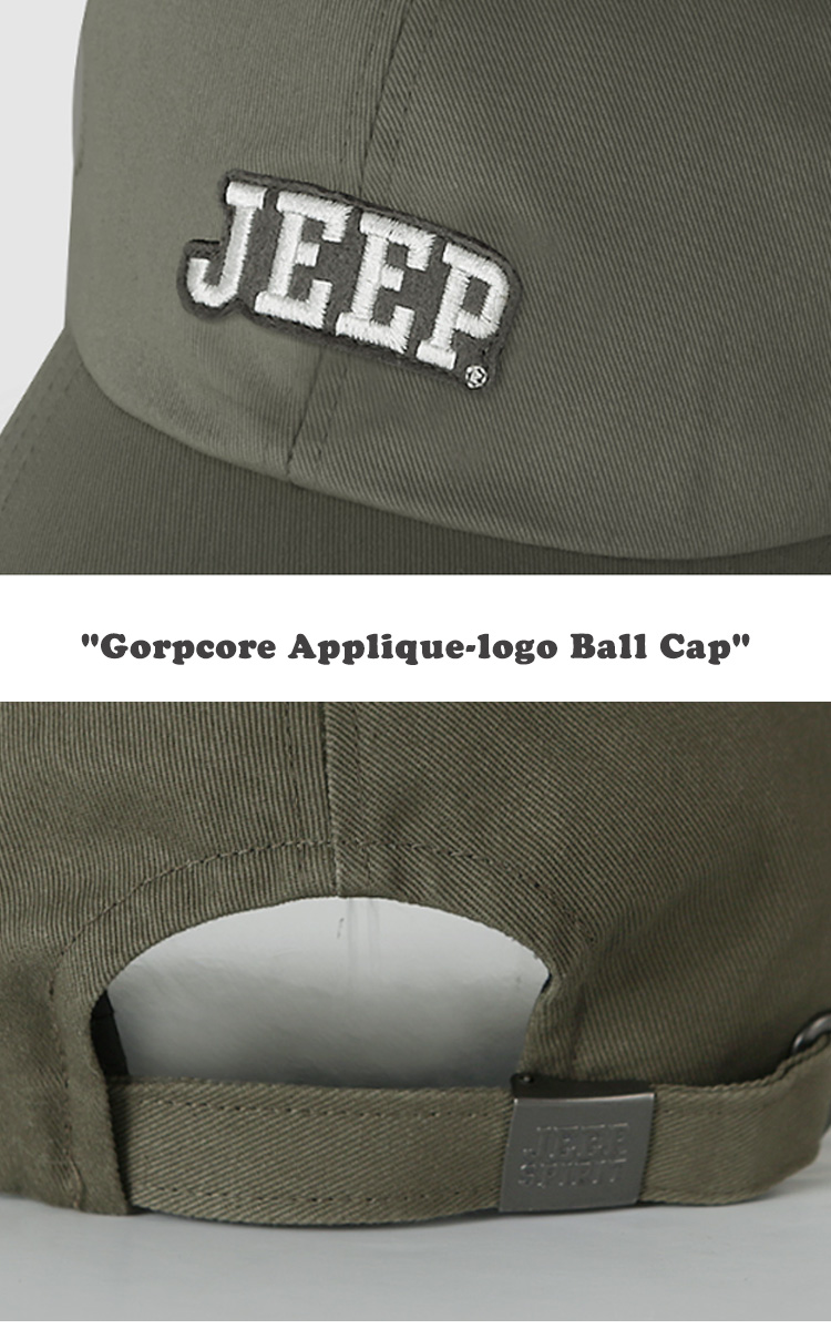 ジープ キャップ JEEP Gorpcore Applique-logo Ball Cap ゴープコア アップリケ ロゴ ボール キャップ 全4色 JO5GCU194WH/KH/BK/BE ACC｜option｜04