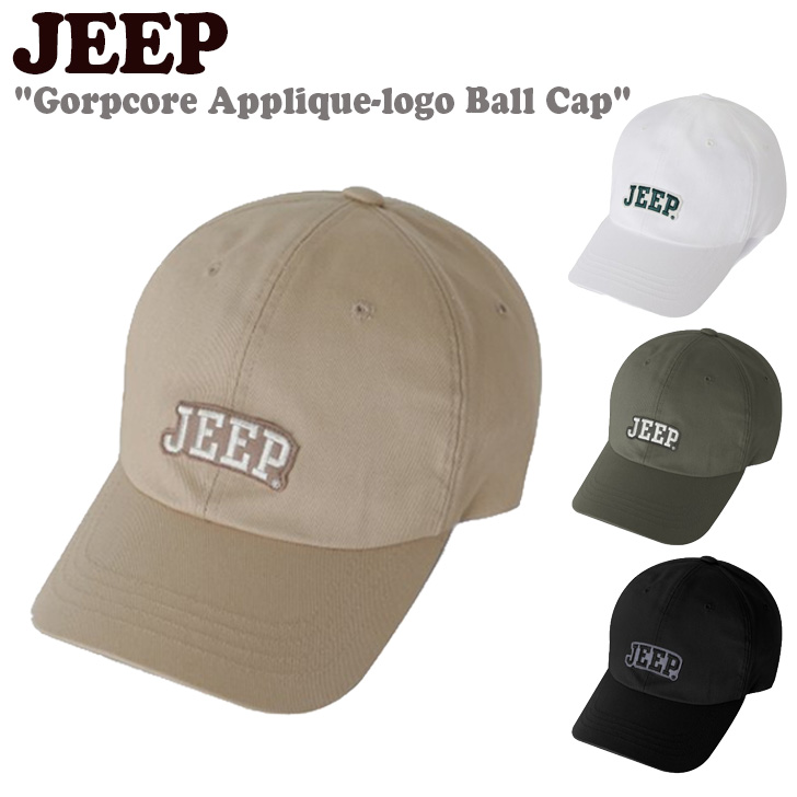 ジープ キャップ JEEP Gorpcore Applique-logo Ball Cap ゴープコア アップリケ ロゴ ボール キャップ 全4色 JO5GCU194WH/KH/BK/BE ACC｜option