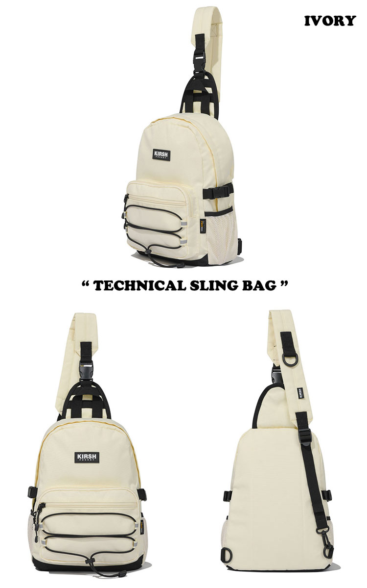 キルシーポケット ボディバッグ KIRSH POCKET 正規販売店 TECHNICAL SLING BAG テクニカル スリングバッグ BLACK  ブラック IVORY アイボリー KPRRBBG701M バッグ