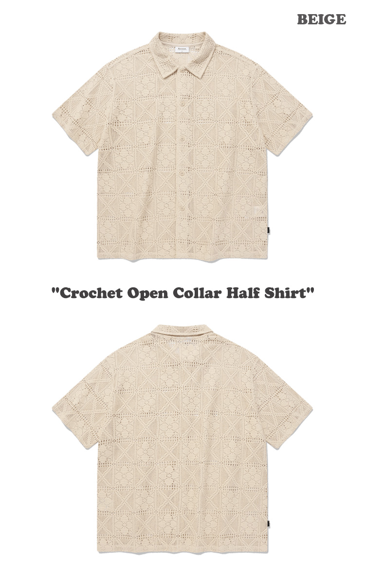 カバーナット 半袖シャツ COVERNAT Crochet Open Collar Half Shirt クロッシェ オープン カラー ハーフ シャツ 全2色 CO2302KT08BE/BK ウェア｜option｜02