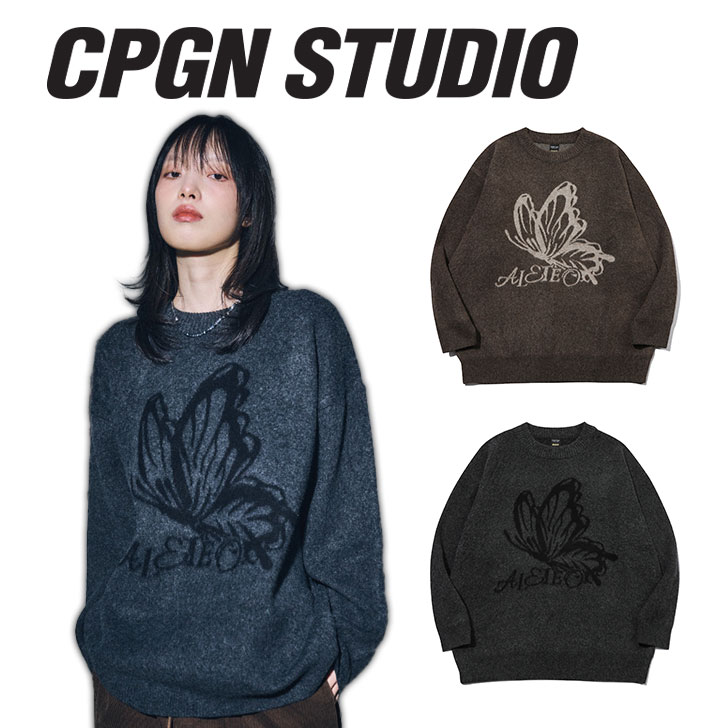 コンパーニョ トップス CPGN STUDIO_COMPAGNO 正規販売店 Butterfly Brush Sweater バタフライ ブラッシュ セーター 全2色 C23FE07/8 長袖 ウェア