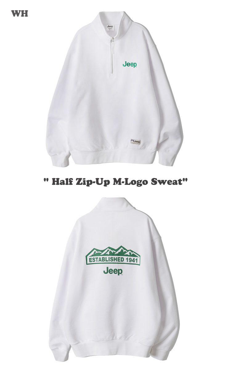 即納カラー有/国内配送】ジープ スウェットシャツ Jeep Half Zip-Up M
