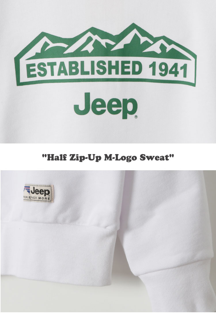 即納カラー有/国内配送】ジープ スウェットシャツ Jeep Half Zip-Up M