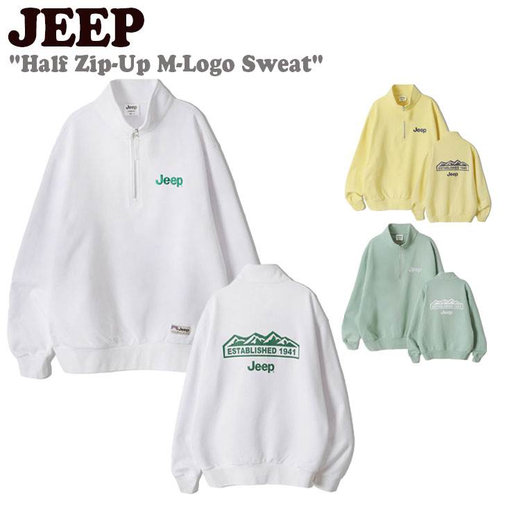 【即納カラー有/国内配送】ジープ スウェットシャツ Jeep Half Zip-Up M-Logo Sweat ハーフ ジップ-アップ エム-ロゴ  スウィート 3色 JO5TSU838WH/MT/LY ウェア