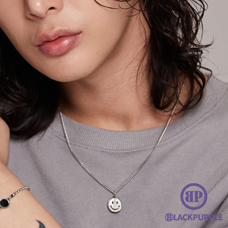 Yahoo! Yahoo!ショッピング(ヤフー ショッピング)ブラックパープル ネックレス BLACKPURPLE 正規販売店 HAPPY SMILE NECKLACE ハッピー スマイル SILVER シルバー SVAHF021N62 ACC