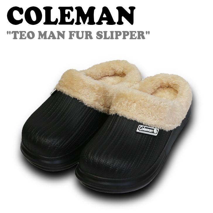 コールマン スリッパ COLEMAN メンズ TEO MAN FUR SLIPPER テオ メン ファースリッパ BLACK ブラック 5002188504 シューズ｜option