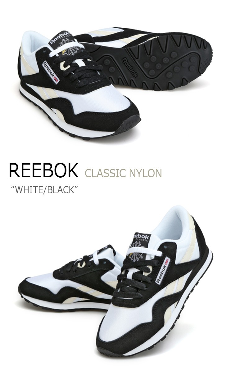 REEBOK CLASSIC NYLON モノクロ WHITE BLACK リーボック V68632 