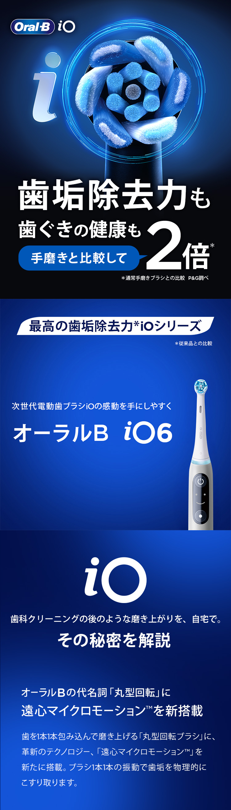 オーラルB 電動歯ブラシ ブラウン 公式ストア iO6 グレーオパール