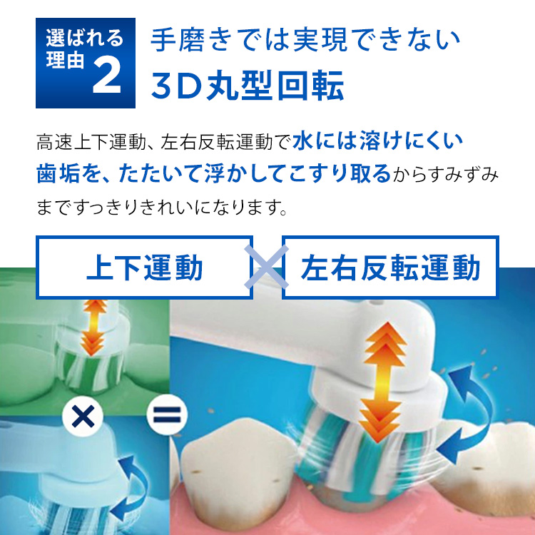 オーラルB 電動歯ブラシ ブラウン 公式ストア PRO1ホワイト替えブラシ1