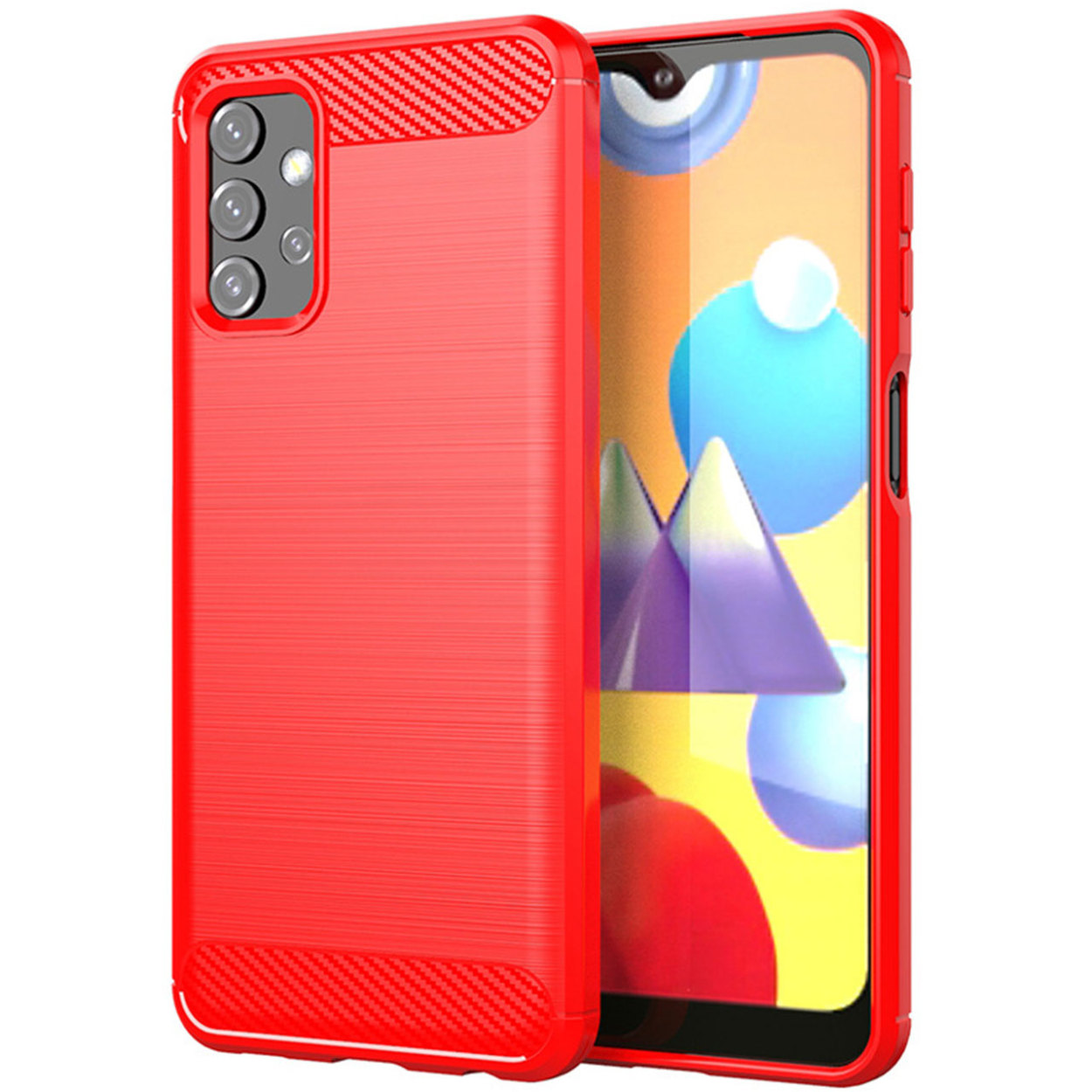 【美品】[新品バッテリー換装済] Galaxy A32本体と新品ケース付き(赤) Galaxy A32 5G ケース galaxya32 スマホケース 保護カバー