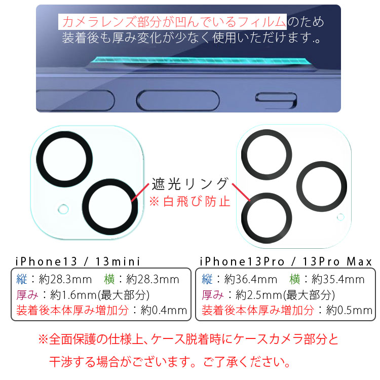 iPhone13 mini Pro Max カメラレンズ保護フィルム