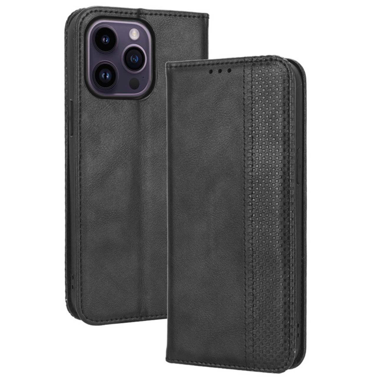 手帳型 iphone16Plusケース　お洒落　PUレザー チェック柄　黒色 手帳型 iphone16Plusケース お洒落 PUレザー チェック柄 黒色