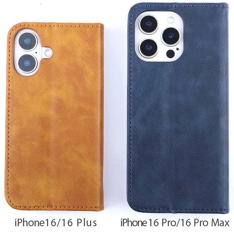 iPhone16 ケース 手帳 Plus Pro Max チェック柄 レトロ レザー 手帳型