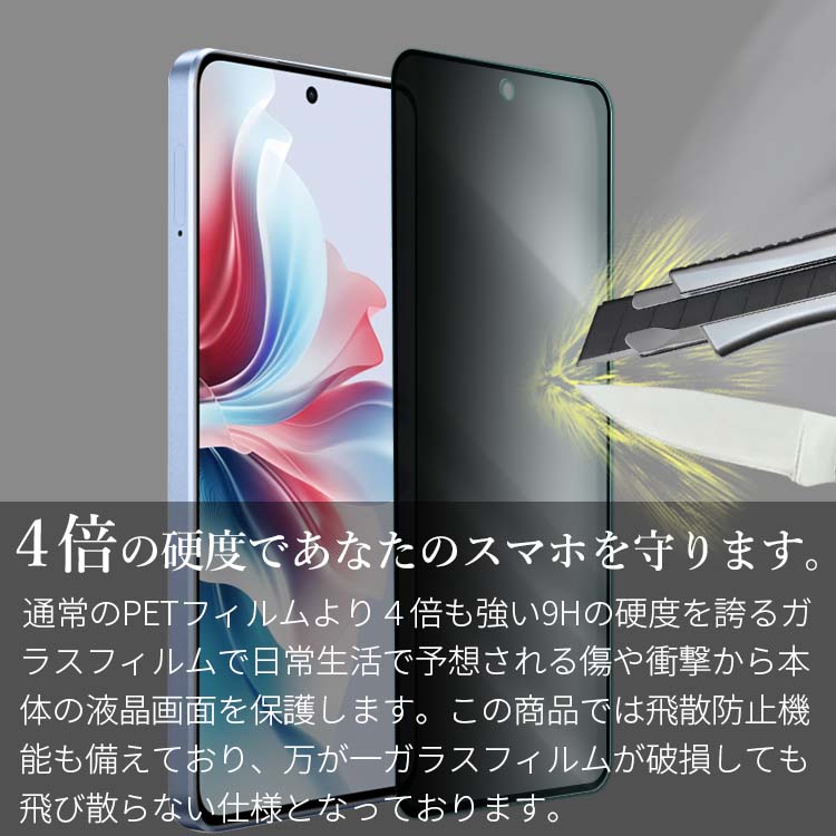 OPPO Reno11 A フィルム opporeno11a 覗き見防止 保護 ガラス リノ 11a