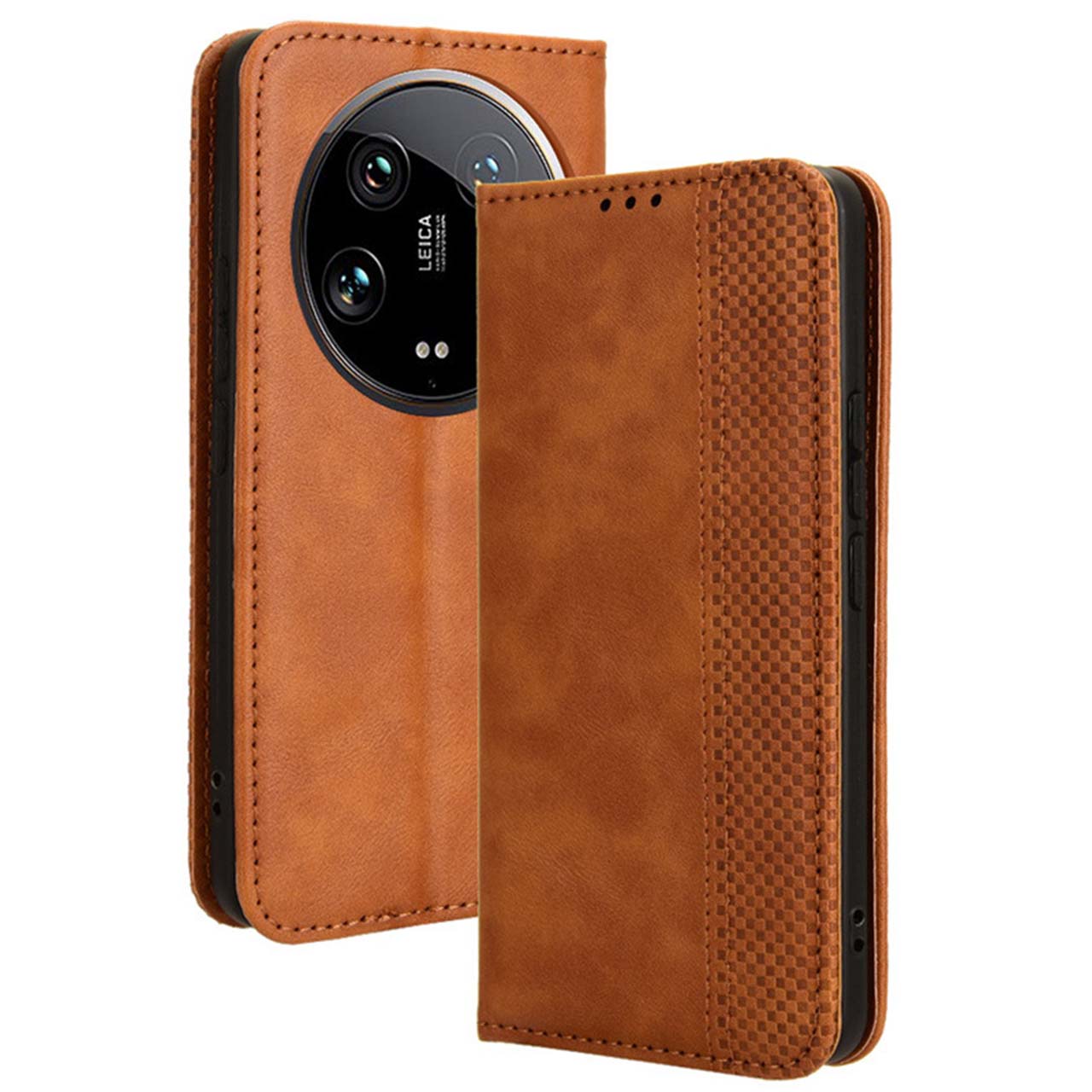 Xiaomi 14 Ultra ケース 手帳 xiaomi14ultra チェック柄 レトロ