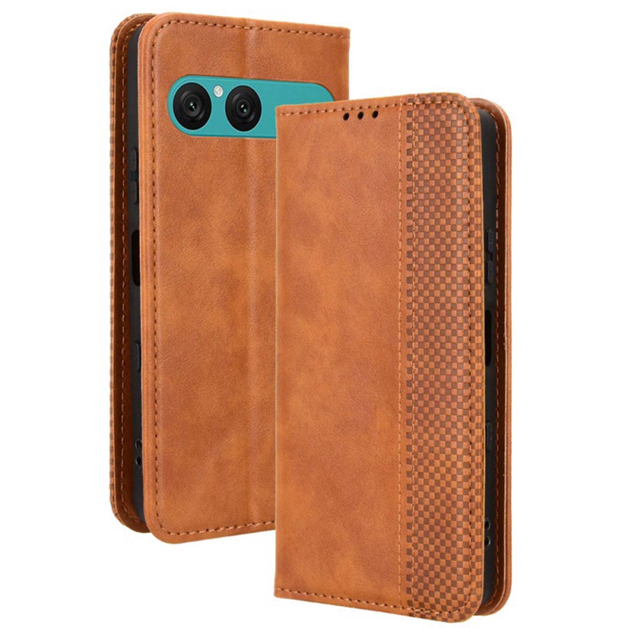 Xperia 10 VII ケース 手帳 xperia10 vii チェック柄 レトロ レザー