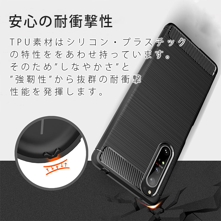 Xperia1 II カーボン調TPUケース