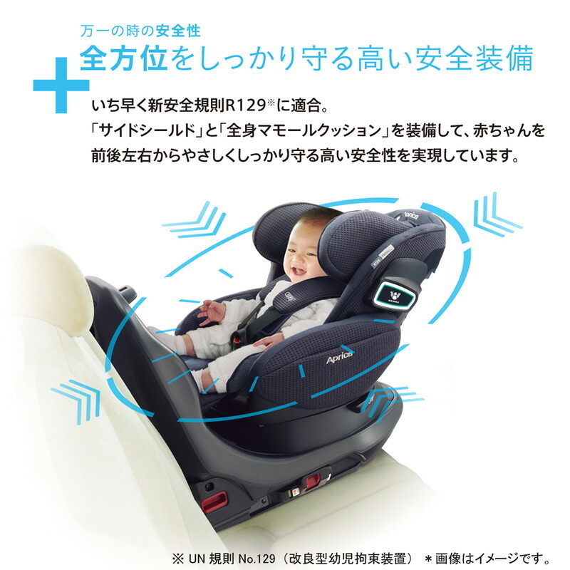 上等 4年保証対象品 アップリカ フラディアグロウ Isofix セーフティープラス プレミアム カスケイドネイビー Nv R129適合 もしもの安心 Columbiatools Com