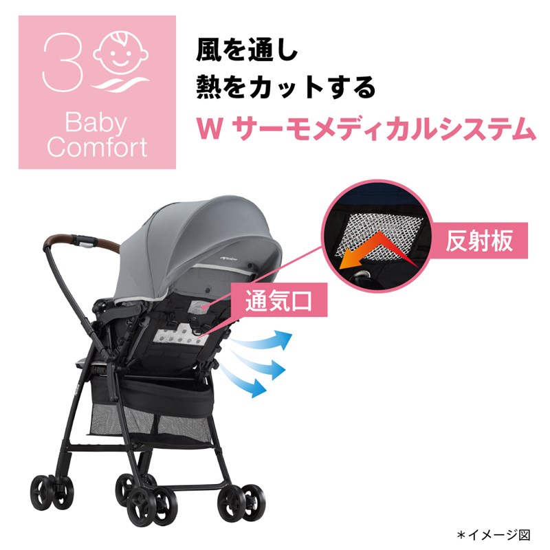 アップリカ カルーンエアー AD 限定モデル グレー(GR) 超軽量3.9kg 両対面 A型ベビーカー【3年保証対象品】【送料無料 沖縄・一部地域を除  : 4969220009742 : ORANGE-BABY - 通販 - Yahoo!ショッピング