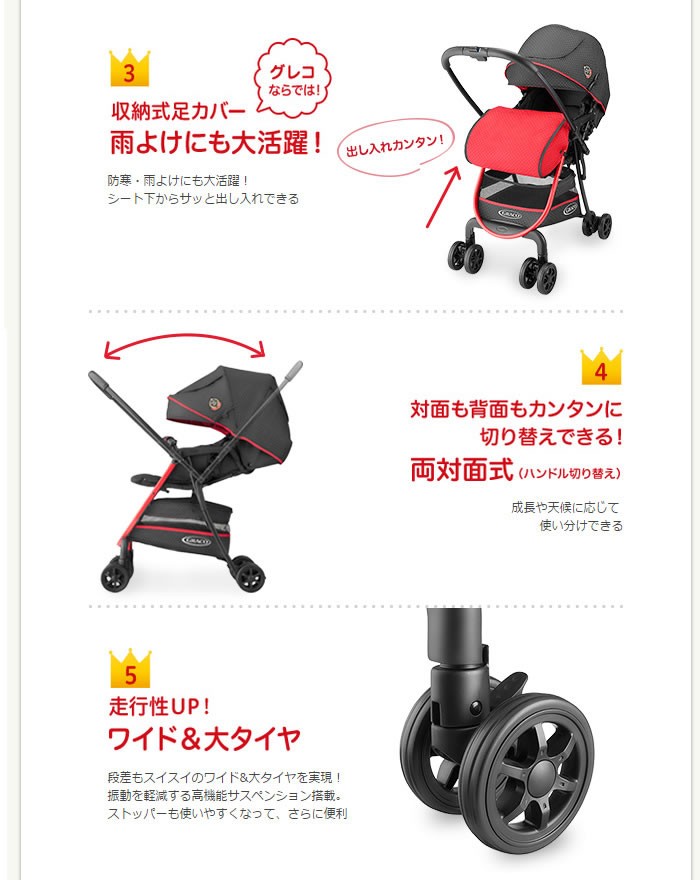 GRACO（グレコ） シティライトRアップ ボーダー（BK） 軽量ハイシート