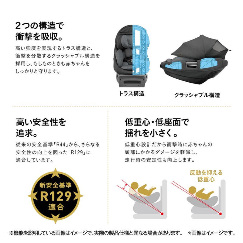 コンビ ホワイトレーベル THE S ISOFIX エッグショック ZC-720 グレー 