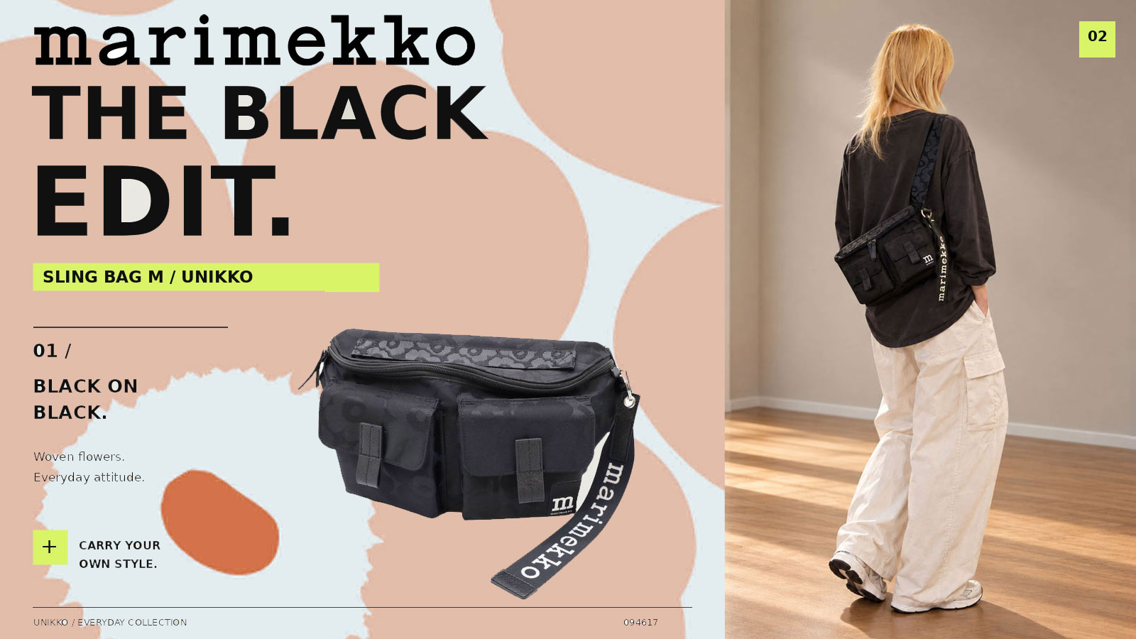 marimekko Sling Bag M Unikko�����˥å����Υ֥�å��Υ���󥰥Хå�