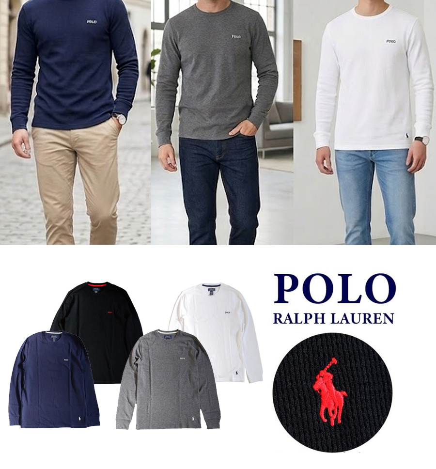 ら*む様 POLO RALPH LAUREN サーマルカットソー 白 ロゴ刺繍 POLO RALPH LAUREN》着た瞬間にわかる、サーマルならではの心地よさ