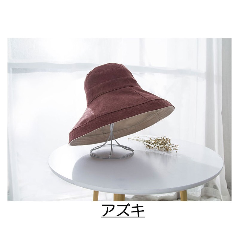 帽子 レディース  バケットハット UVカット ワイヤー つば広め 長め シンプル 無地 小顔効果 大きめ サファリハット おしゃれ 折り畳み 春 夏 春夏 |  | 05