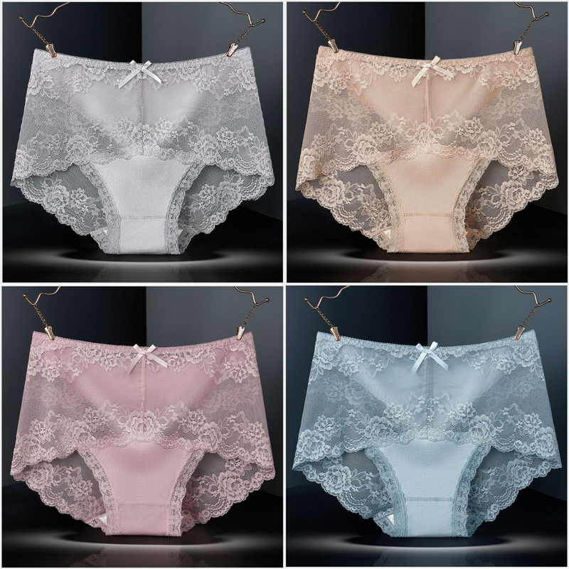 4枚セット レース ショーツ レディース 綿 インナー パンツ 下着 伸縮性 フィット感 セクシー 魅力 リラックス リボン 福袋 |  | 02