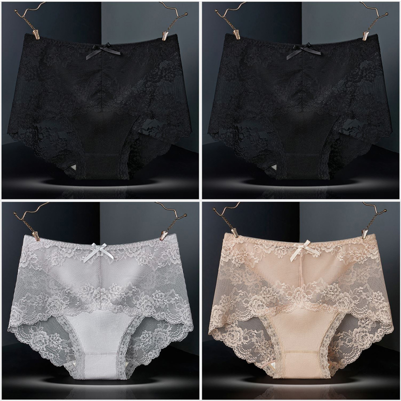 4枚セット レース ショーツ レディース 綿 インナー パンツ 下着 伸縮性 フィット感 セクシー 魅力 リラックス リボン 福袋 |  | 05