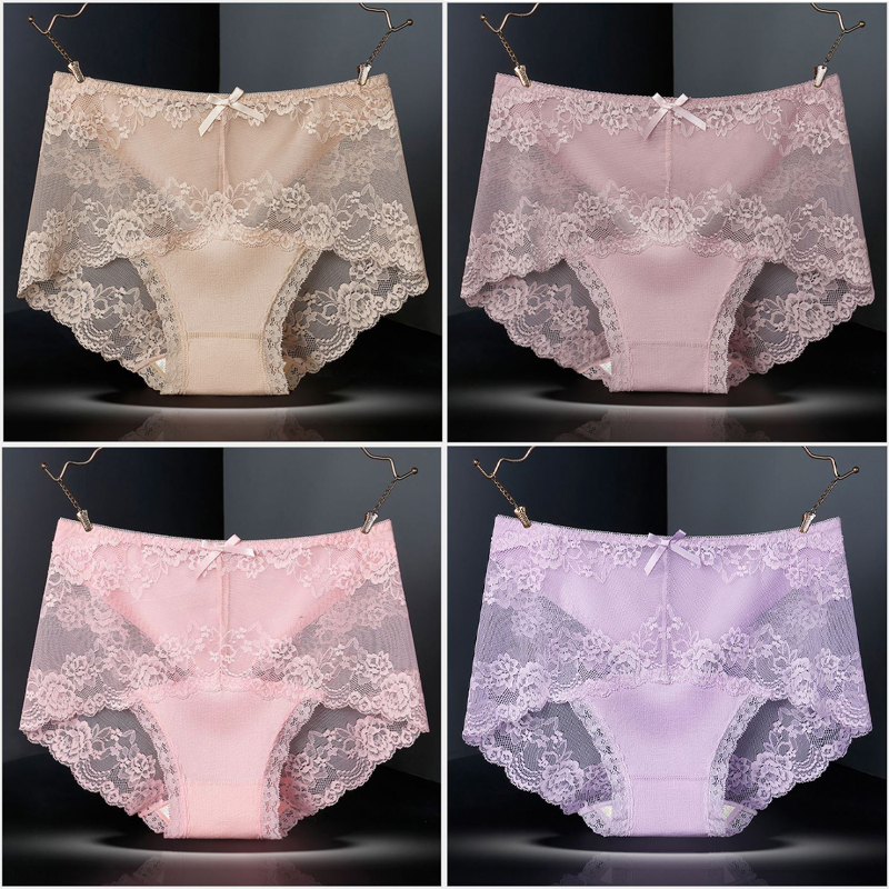 4枚セット レース ショーツ レディース 綿 インナー パンツ 下着 伸縮性 フィット感 セクシー 魅力 リラックス リボン 福袋 |  | 07