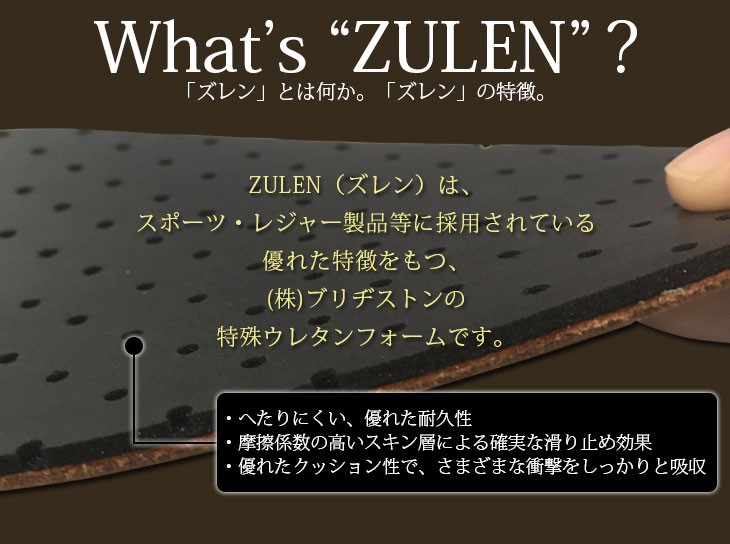高機能衝撃吸収素材ズレンの特徴