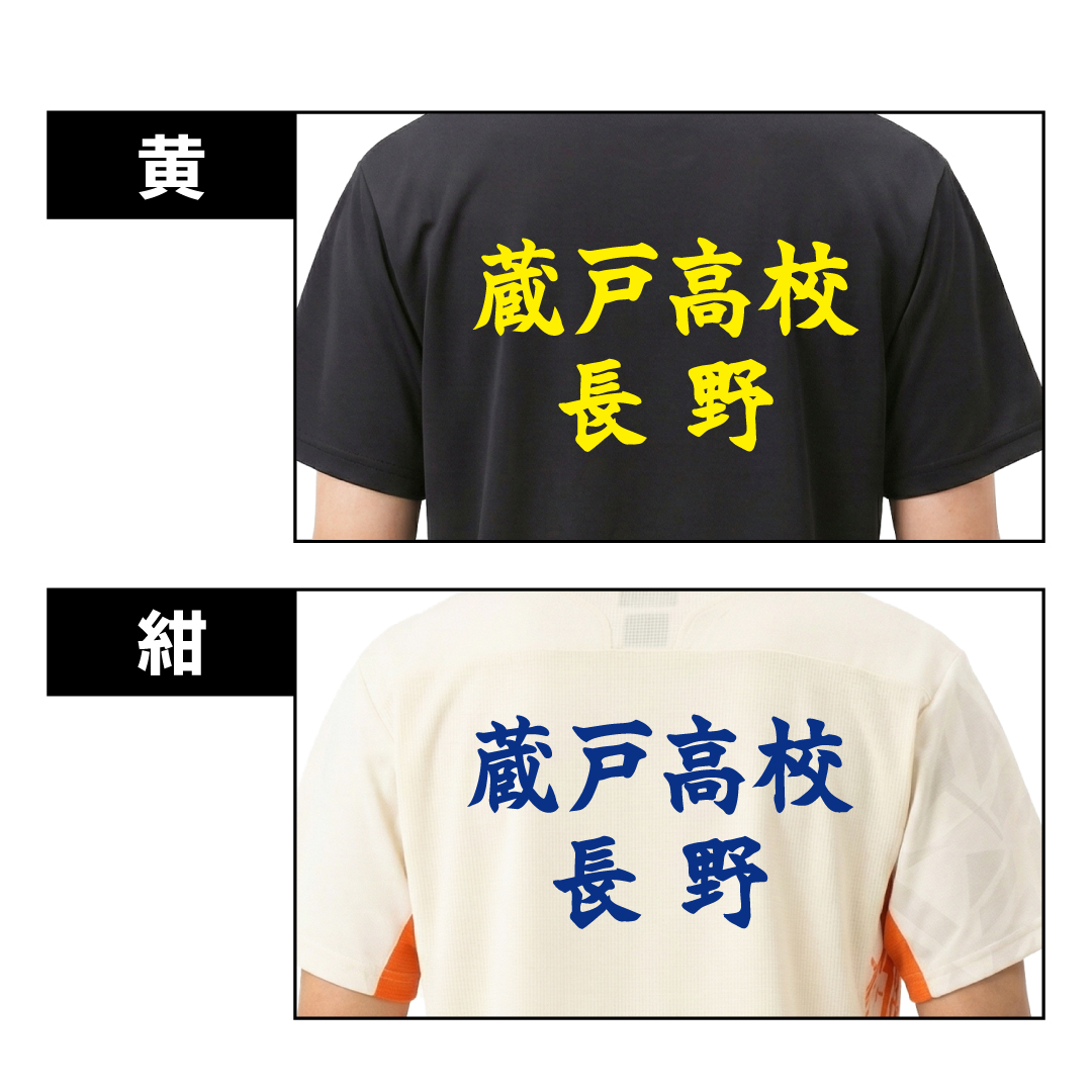 新書体発売！】背面文字入れプリント 当店のゲームシャツと同時購入に