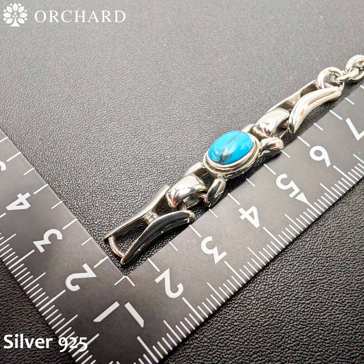 シルバー925 アンカーチェーン ターコイズブ...の詳細画像5