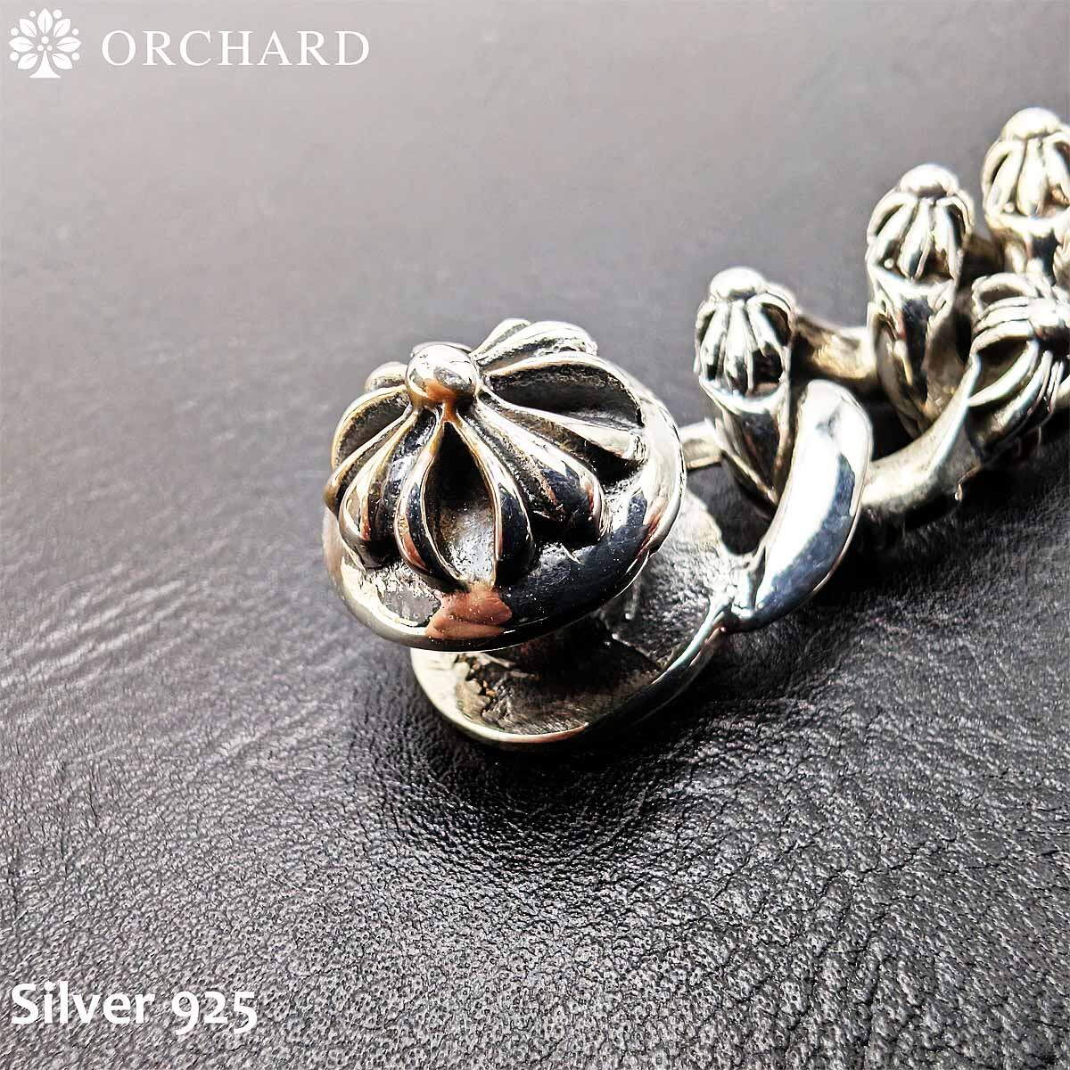 シルバー925 ナスカンチェーン 重厚感 極太 ブレスレット 20cm メンズ