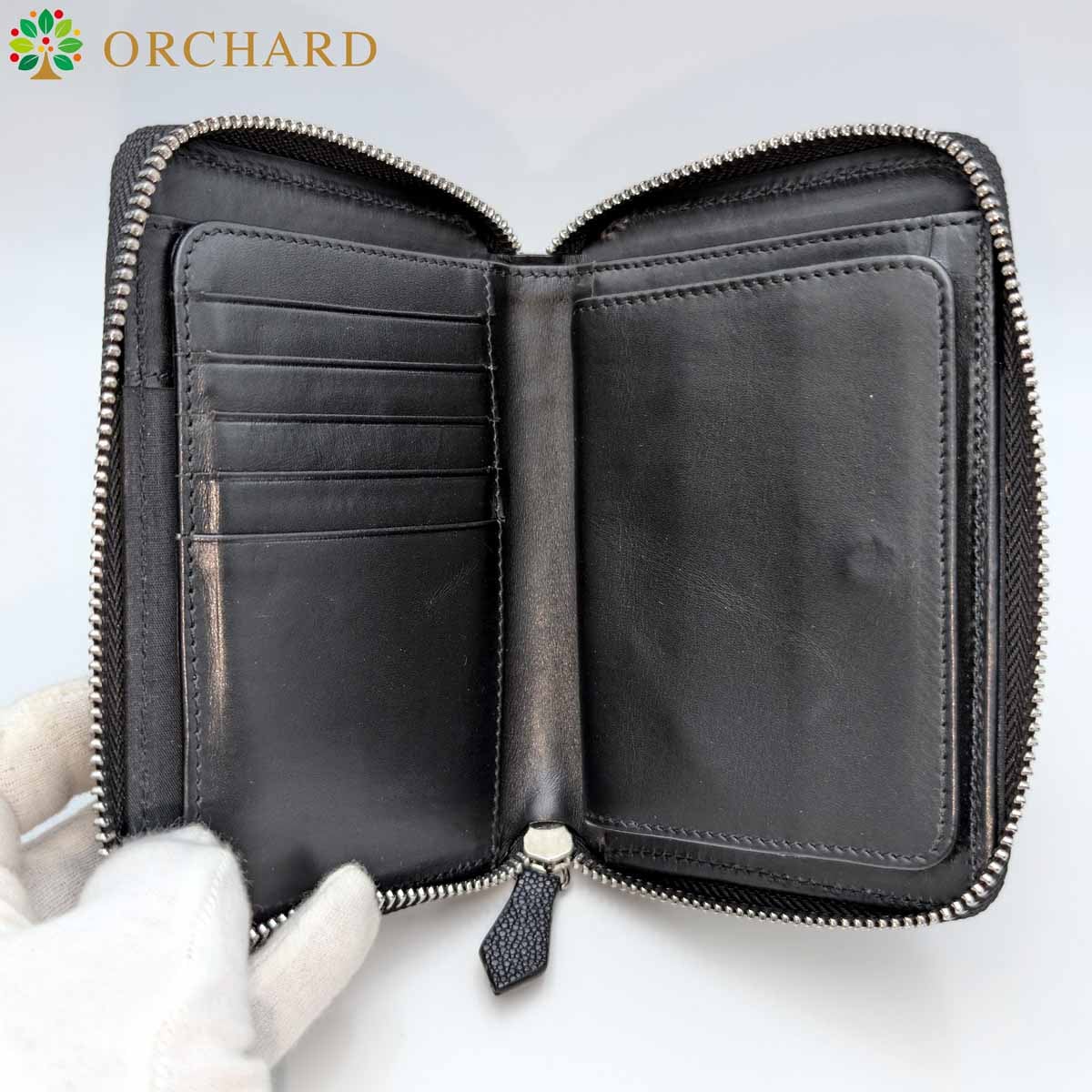 スティングレイ 折財布 ラウンドファスナー 青 ブルー メンズ