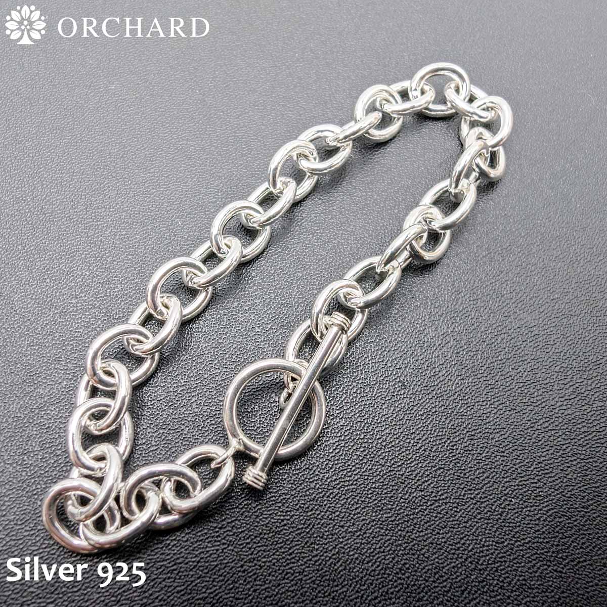 シルバー925 アンカーチェーン ブレスレット 22cm 高級ジュエリー