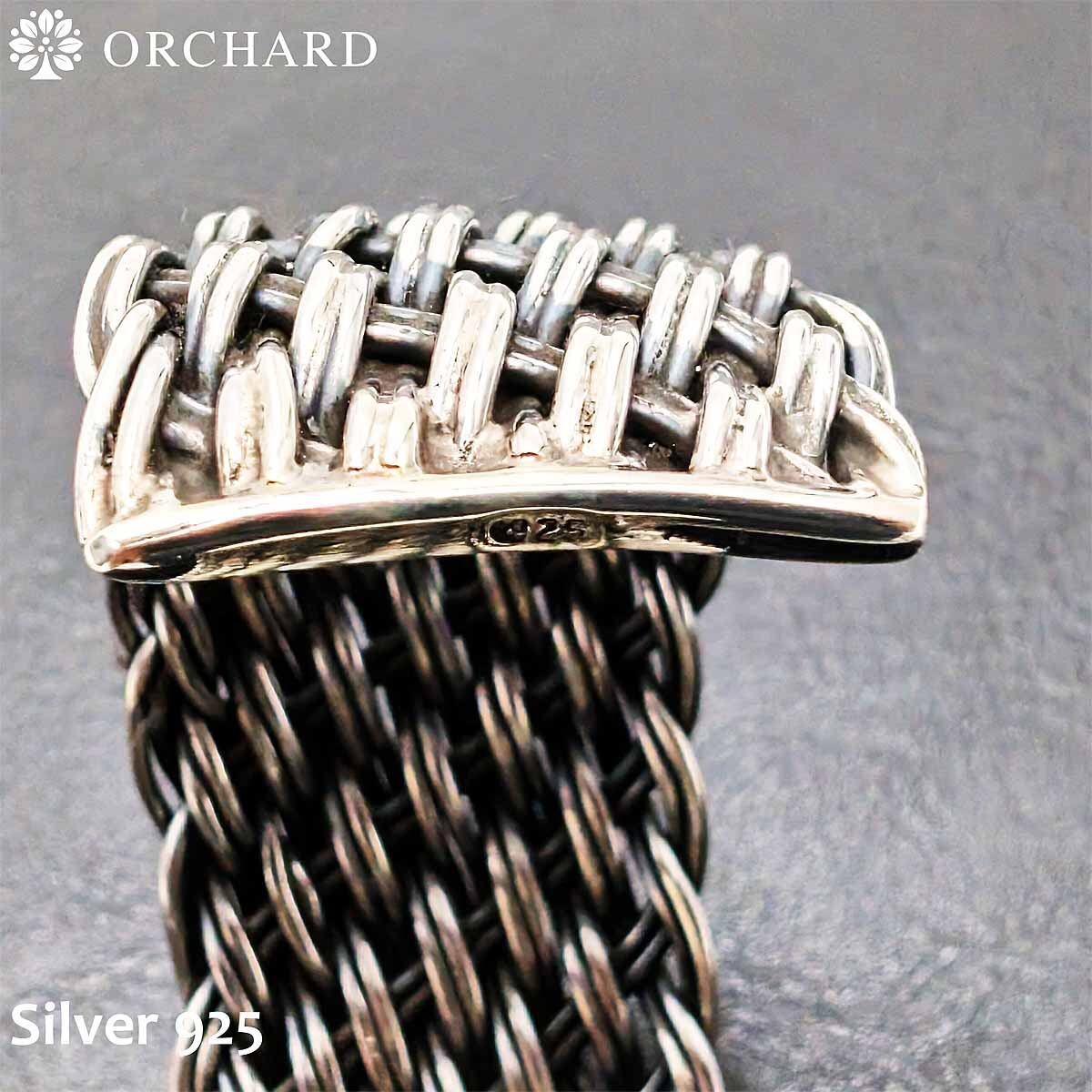 シルバー925 バングル Silver 925 メンズ レディース 編み込み 