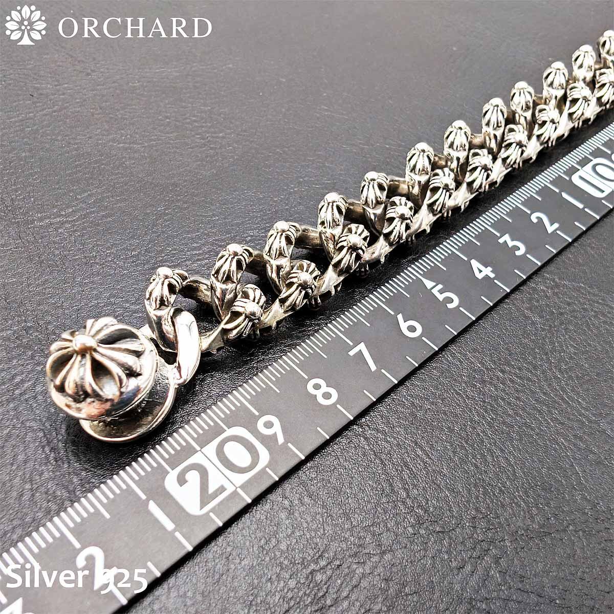 シルバー925 ナスカンチェーン 重厚感 極太 ブレスレット 20cm メンズ